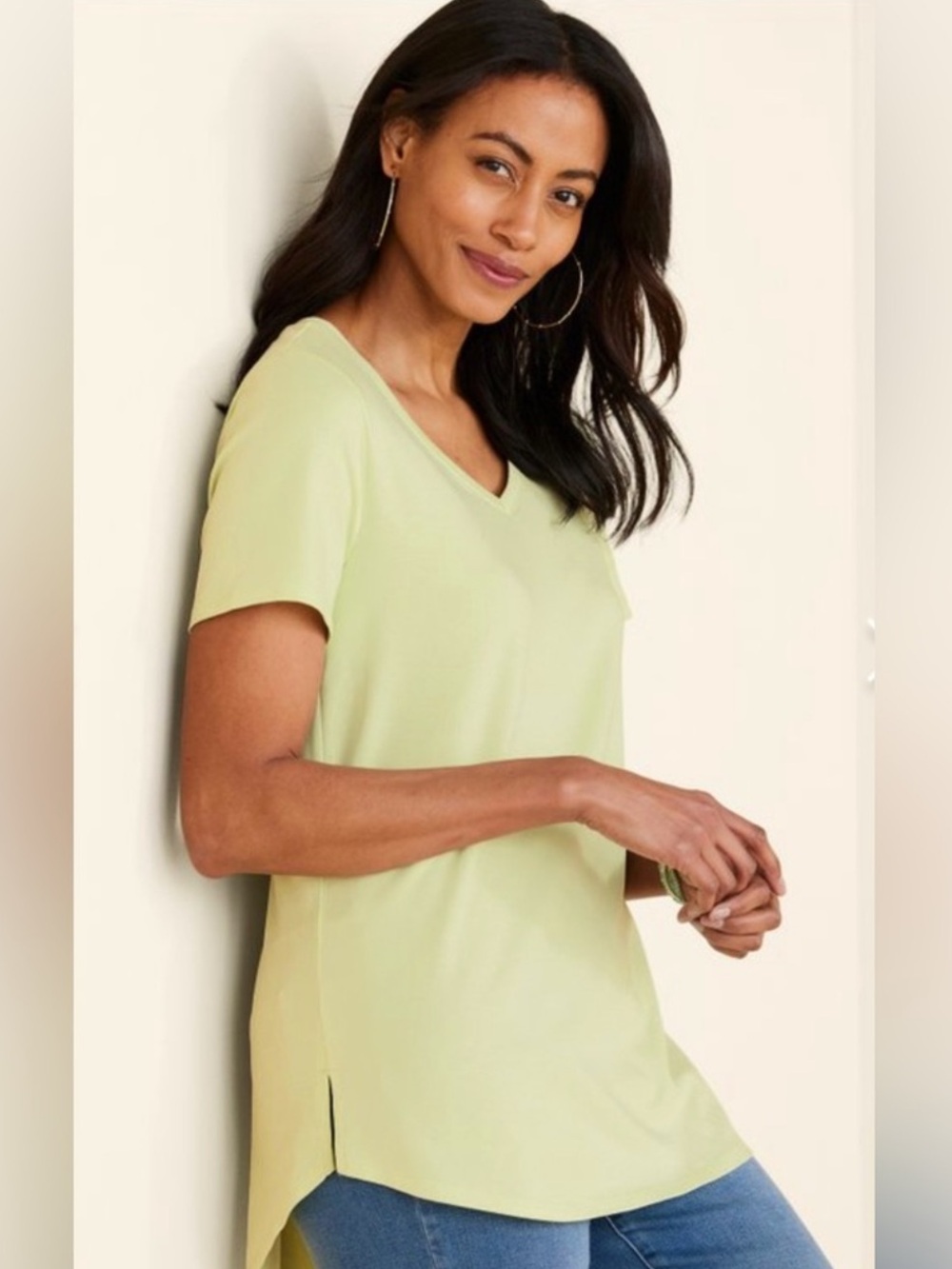 Soft Surroundings Pima Isabel pistachio tunic top